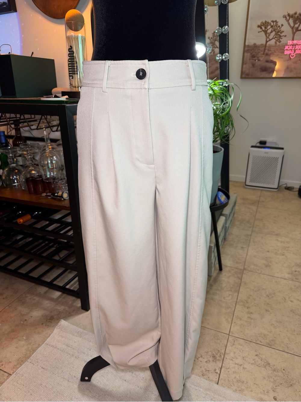 Women's Tailored Wide-Leg Pants - Cream